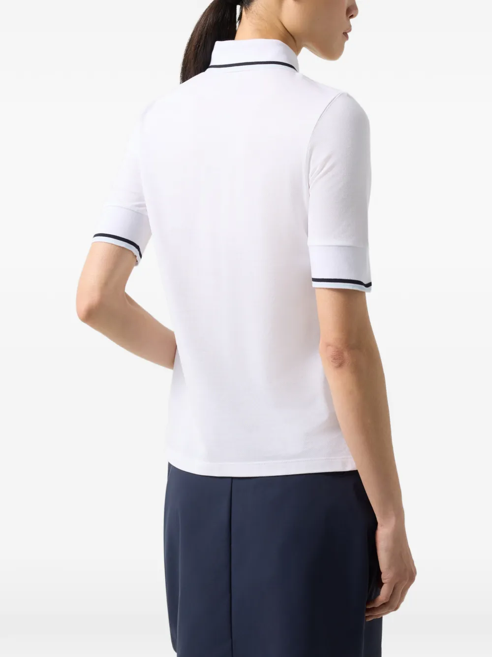 BOGNER Elenor stripe-trim polo shirt Wit