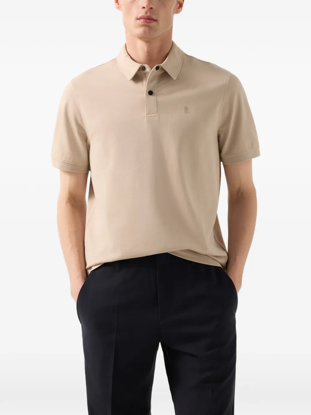 BOGNER Timo logo-print polo shirt Beige