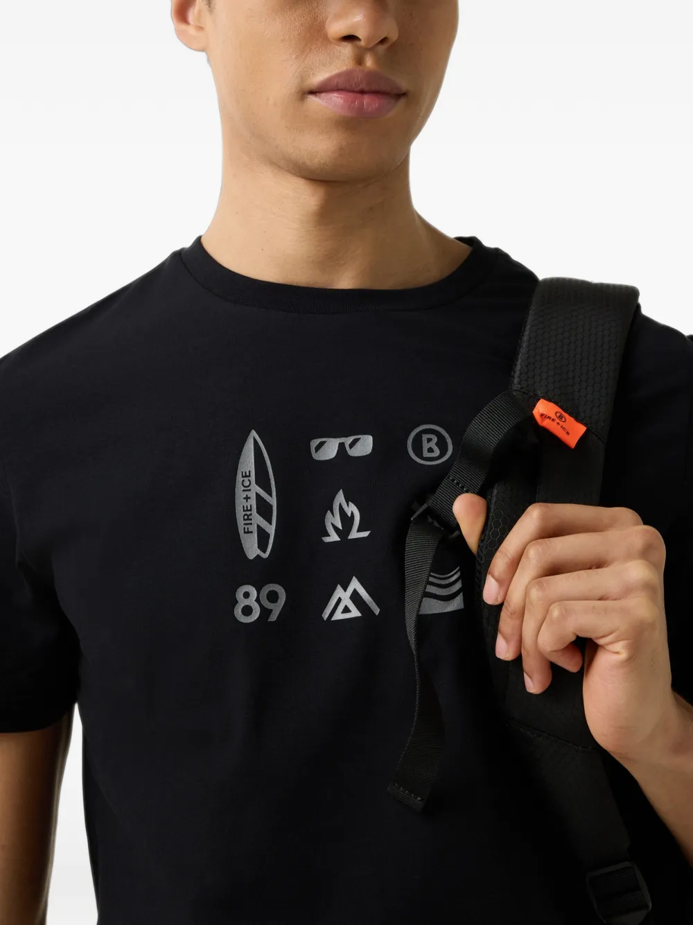 BOGNER FIRE+ICE Matteo reflective-print T-shirt Zwart