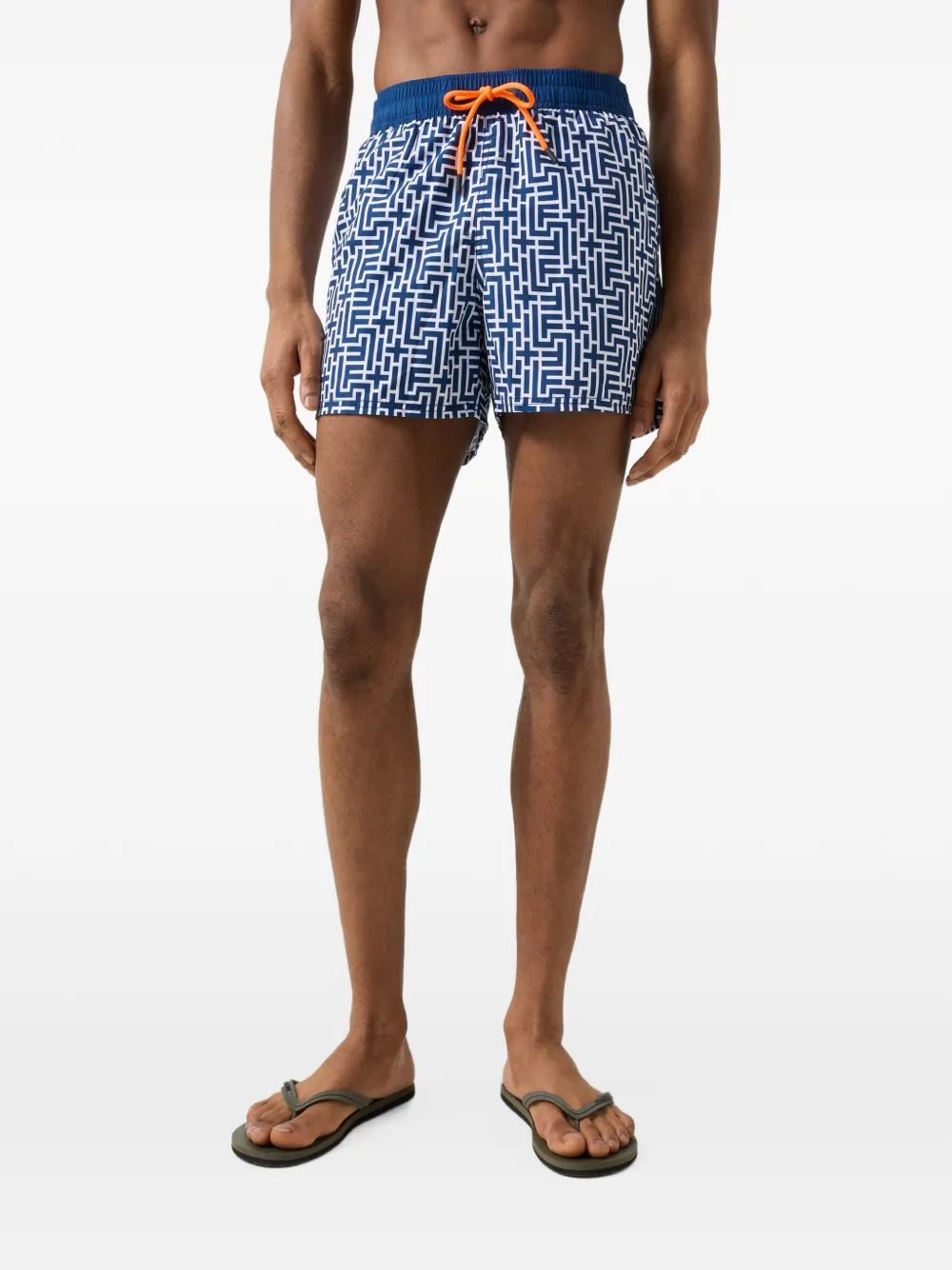 BOGNER FIRE+ICE Nelson logo-print swim shorts Blauw