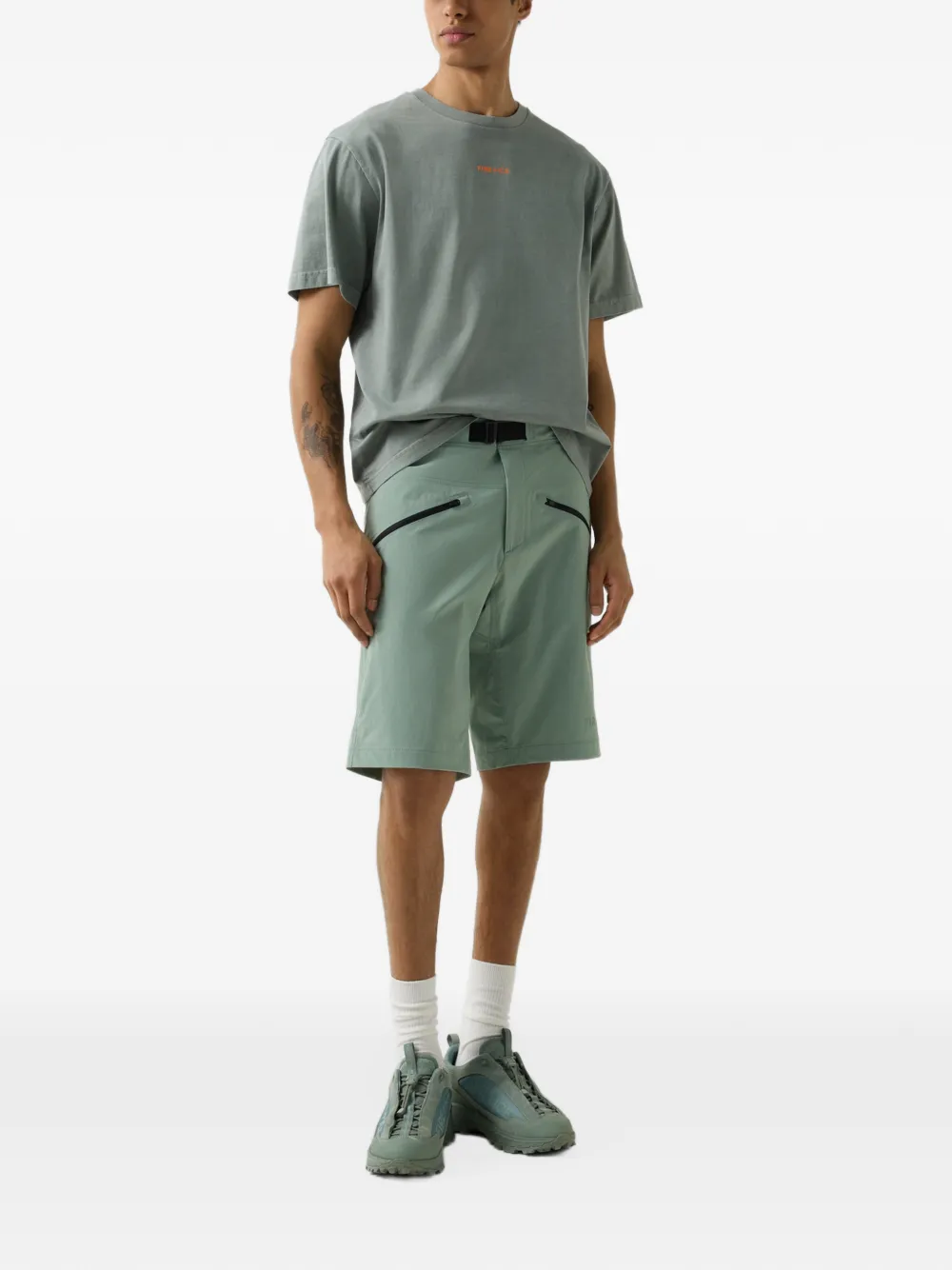 BOGNER FIRE+ICE Carter belted zip-pocket shorts Groen
