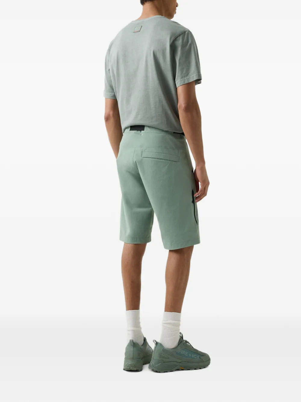 BOGNER FIRE+ICE Carter belted zip-pocket shorts Groen