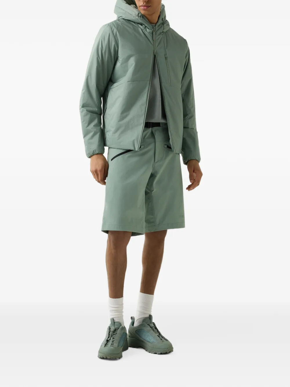 BOGNER FIRE+ICE Carter belted zip-pocket shorts Groen