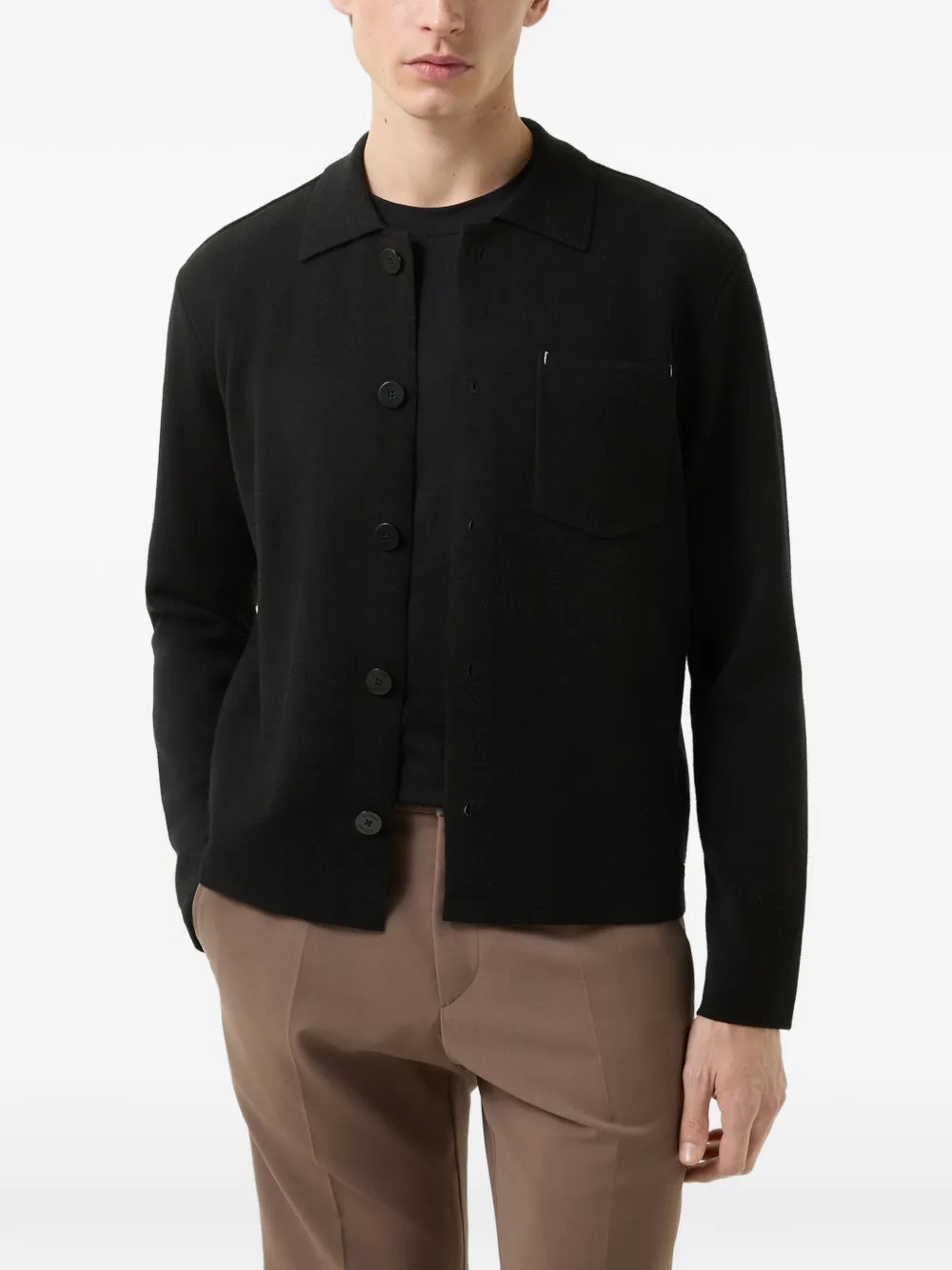 BOGNER Olaf polo-collar cardigan Zwart