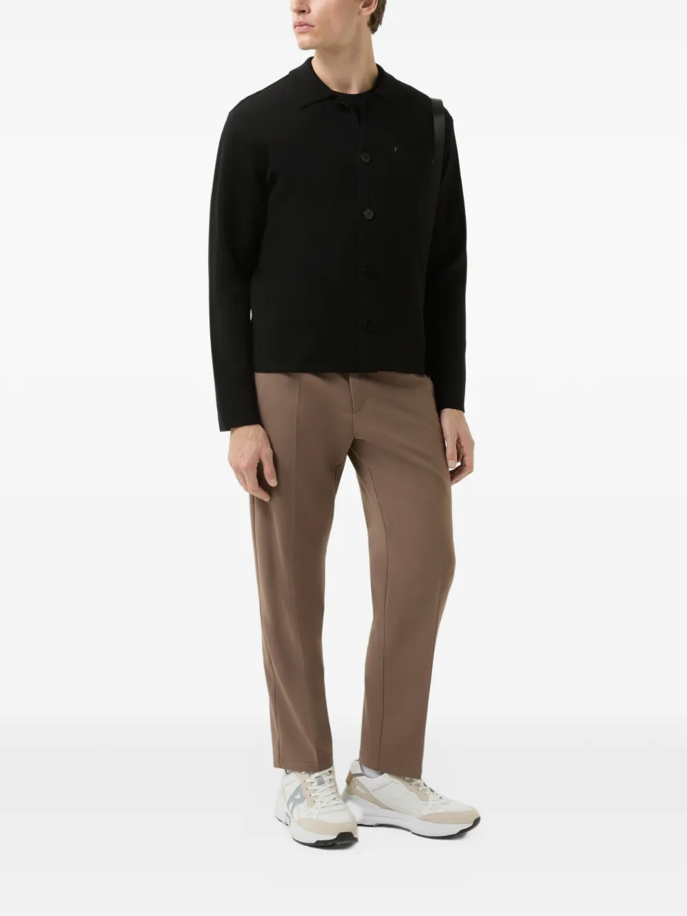 BOGNER Olaf polo-collar cardigan Zwart