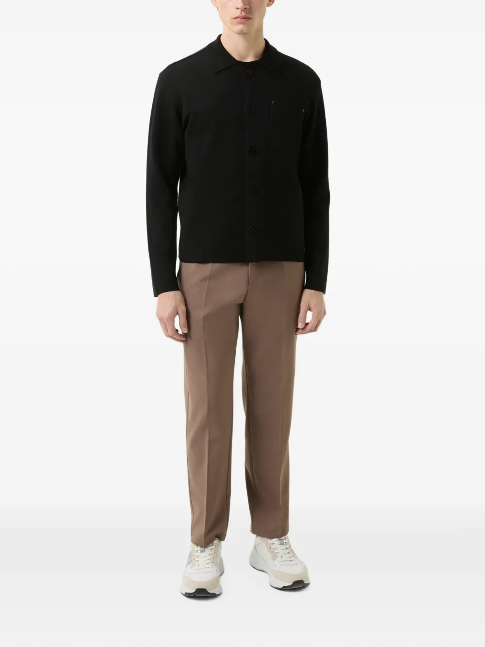BOGNER Olaf polo-collar cardigan Zwart