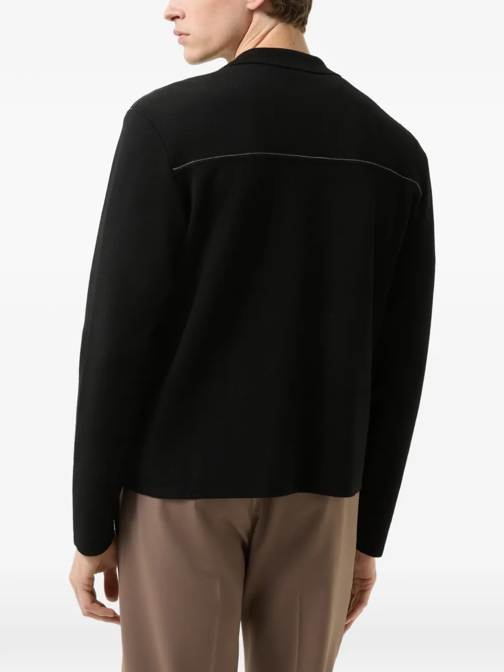 BOGNER Olaf polo-collar cardigan Zwart