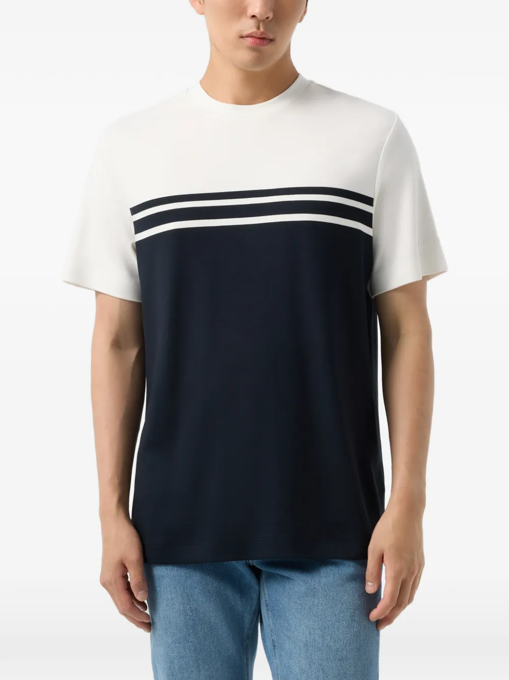 BOGNER colour-block striped T-shirt Blauw