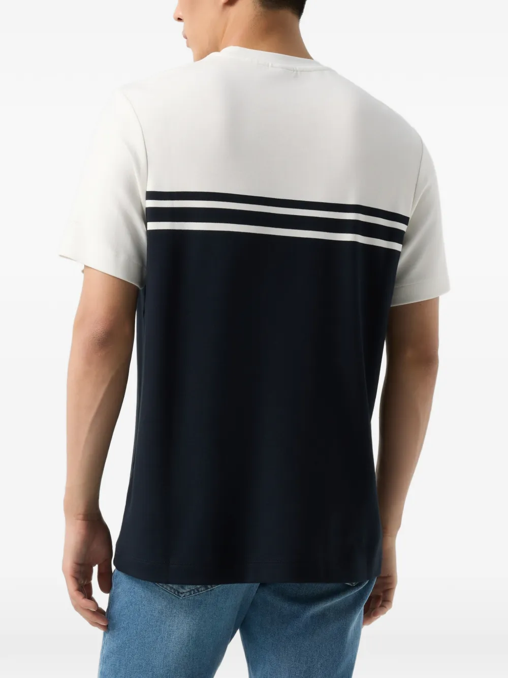 BOGNER colour-block striped T-shirt Blauw