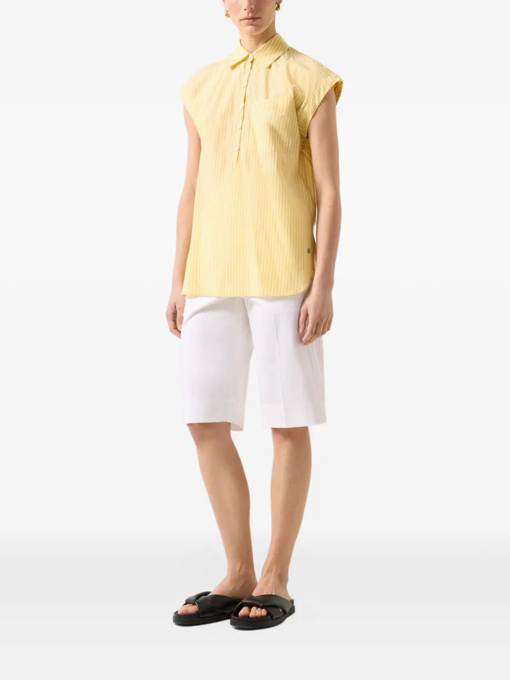 BOGNER striped cotton blouse Geel