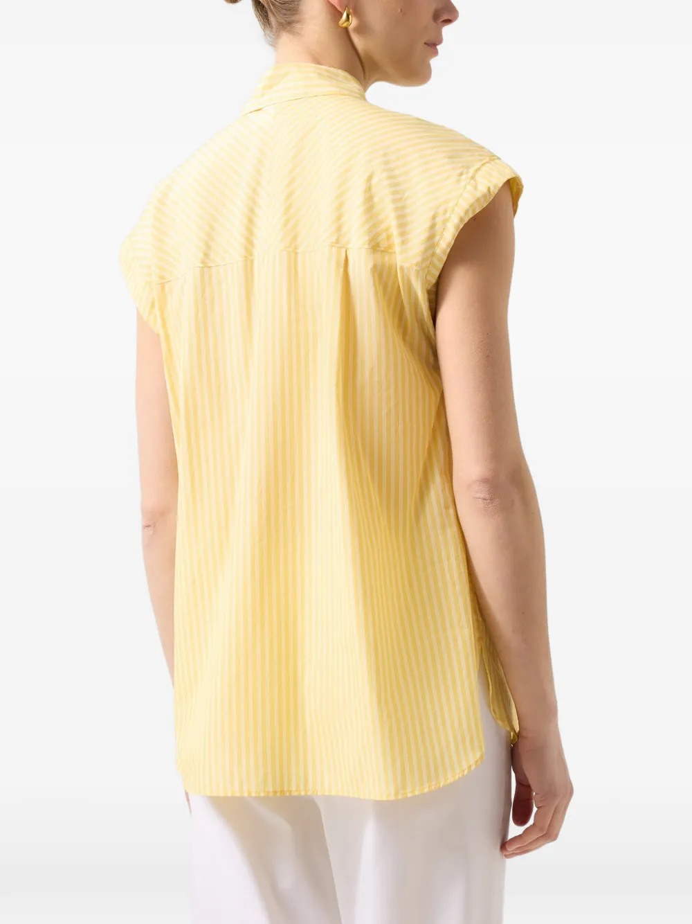 BOGNER striped cotton blouse Geel