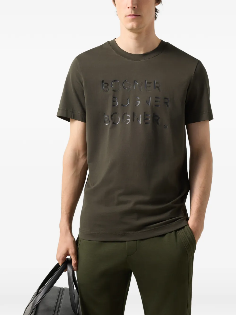 BOGNER logo-print T-shirt Groen