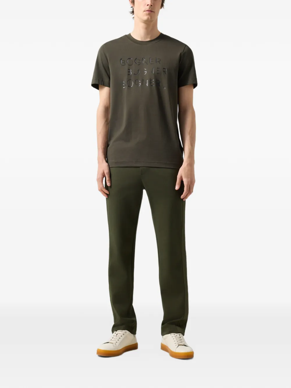 BOGNER logo-print T-shirt Groen