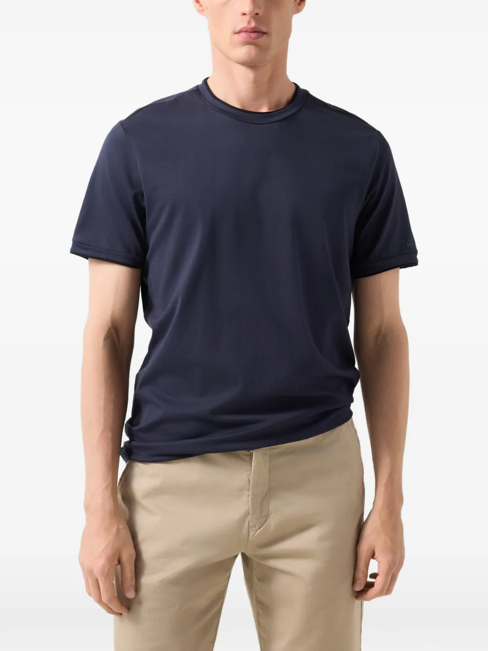 BOGNER Ryan layered-detail T-shirt Blauw