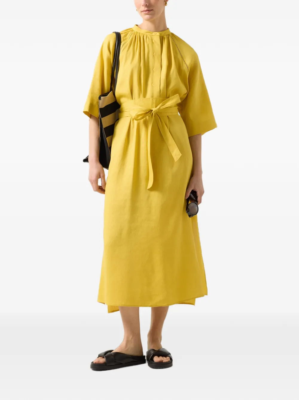 BOGNER Catelyn broderie-anglaise raglan-sleeve maxi dress Geel