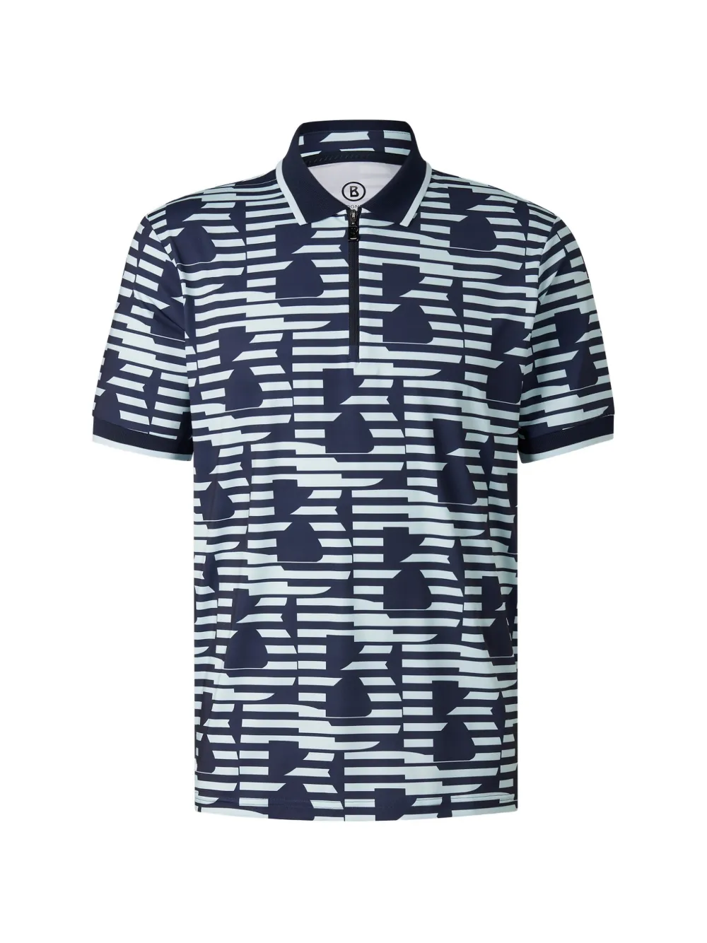 BOGNER Valentin logo-print zip-fastening polo shirt - Blau