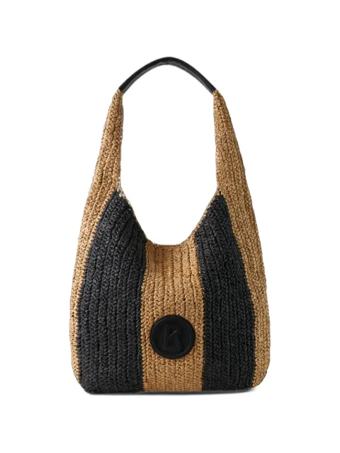 BOGNER Agno Rory striped straw tote bag