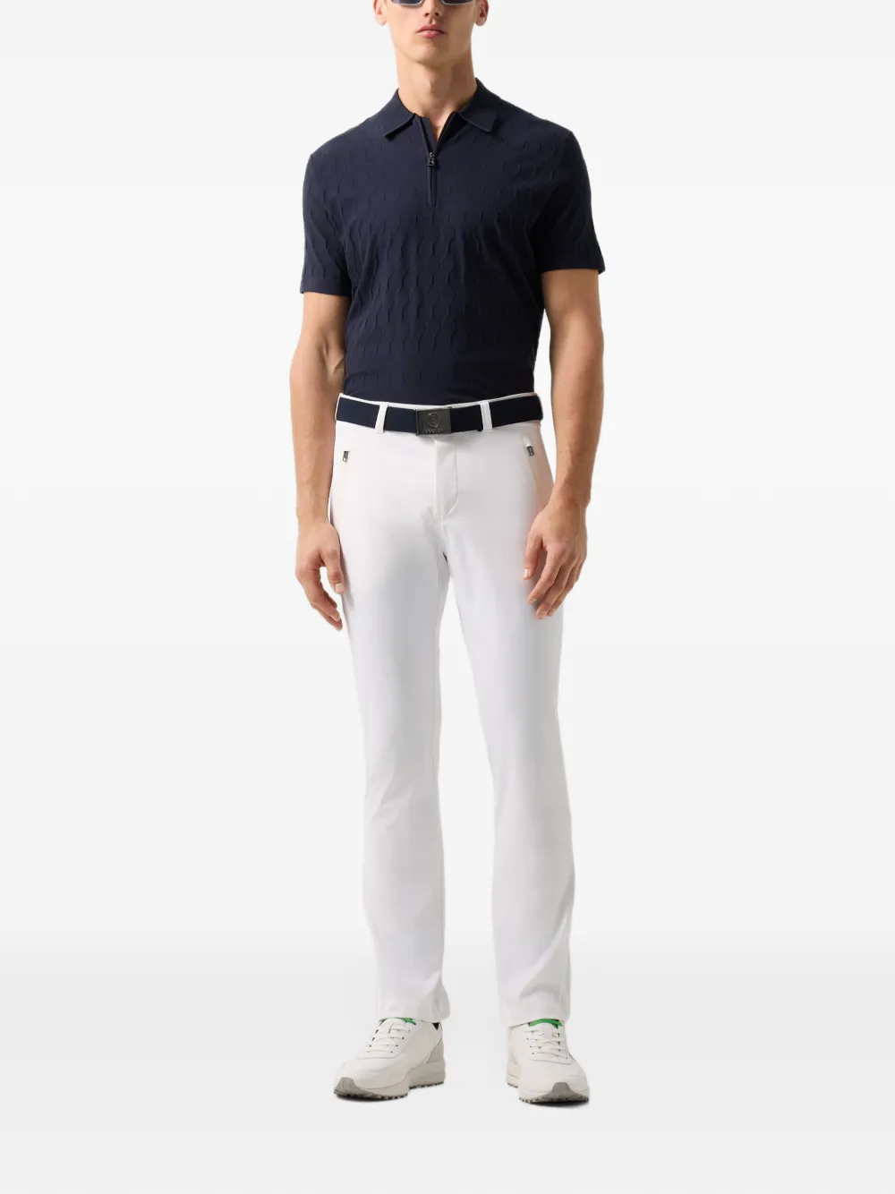 BOGNER Maxim zip-up polo shirt Blauw