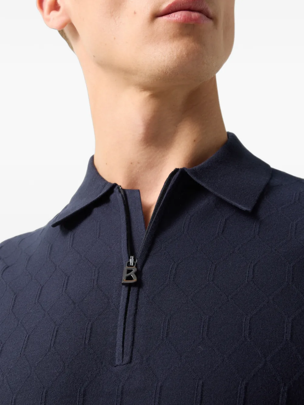 BOGNER Maxim zip-up polo shirt Blauw