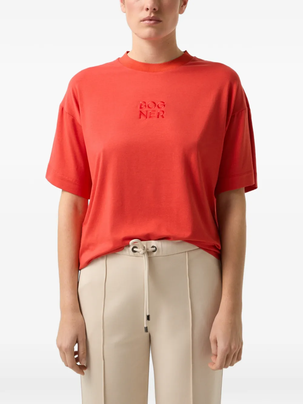 BOGNER Dayna logo-embroidered T-shirt Rood