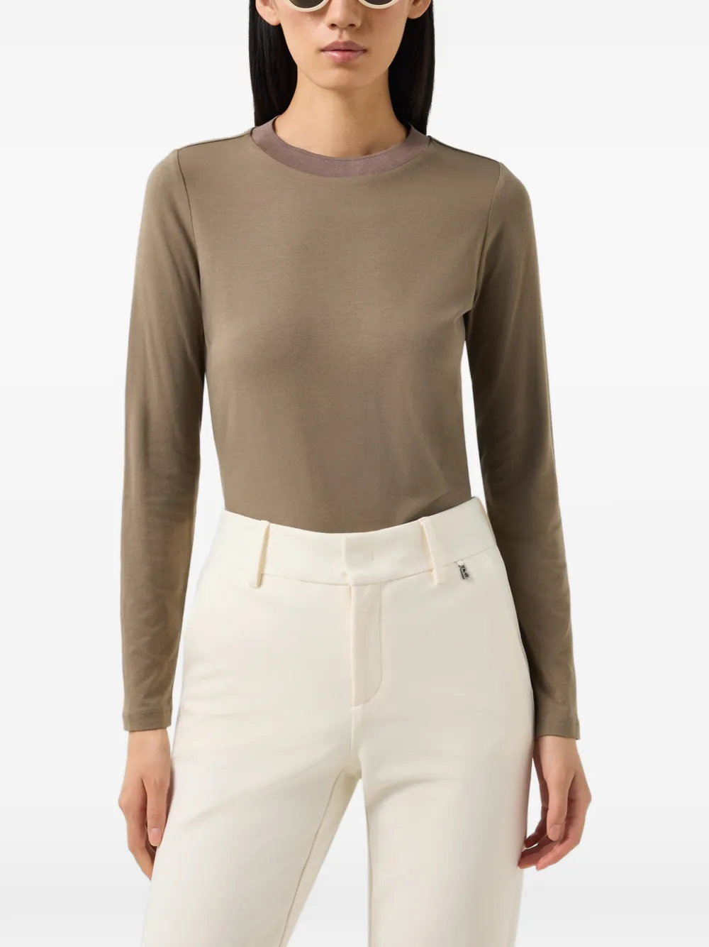 BOGNER Alexi logo-embroidered long-sleeve T-shirt Grijs