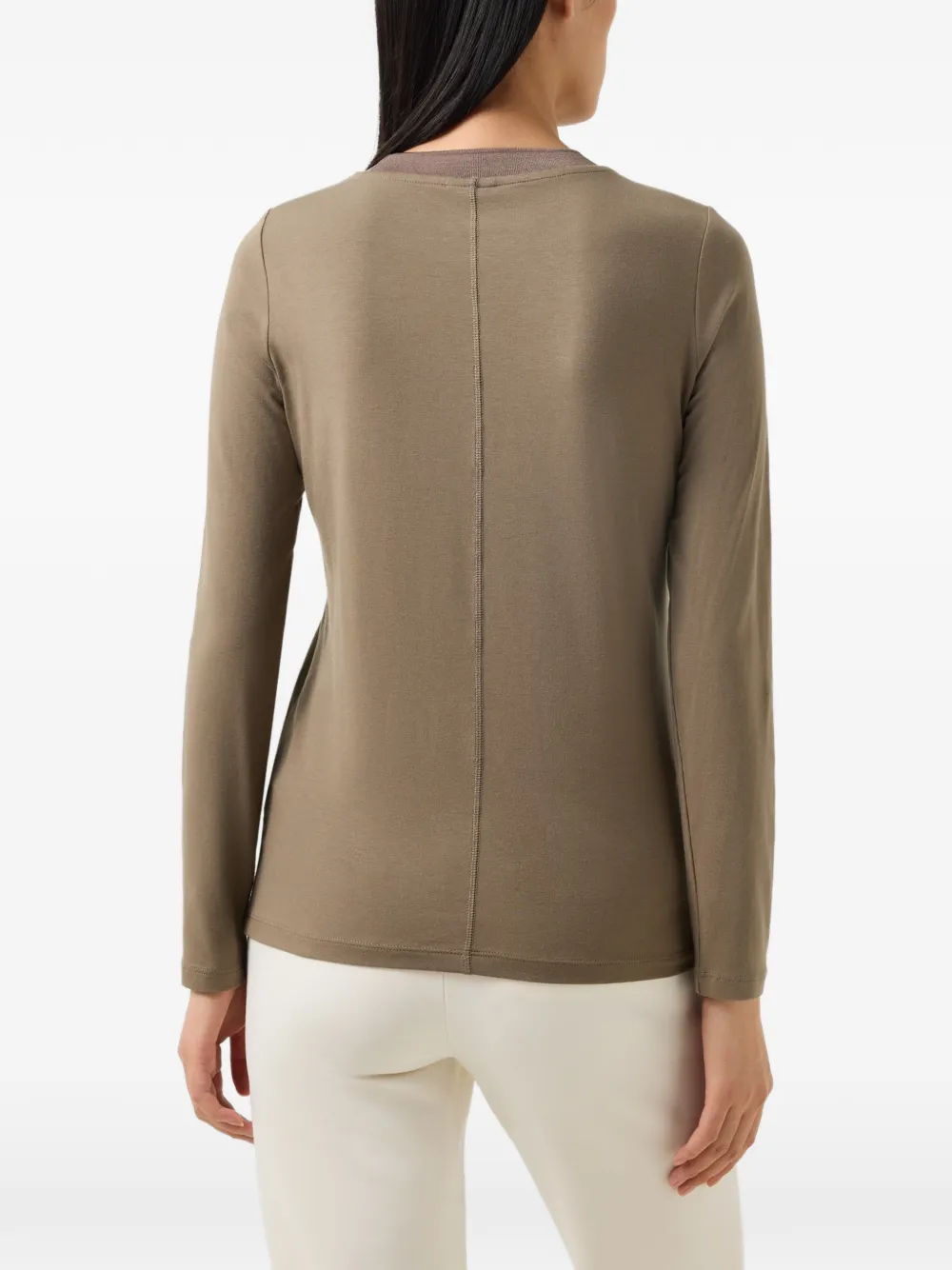 BOGNER Alexi logo-embroidered long-sleeve T-shirt Grijs