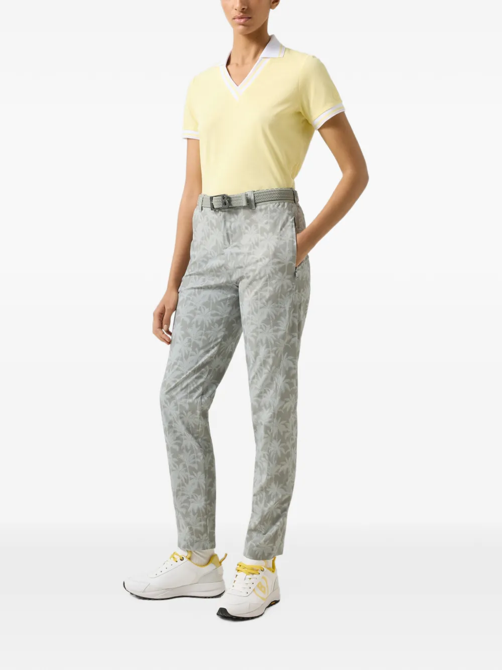 BOGNER Tessi palm-print trousers Groen