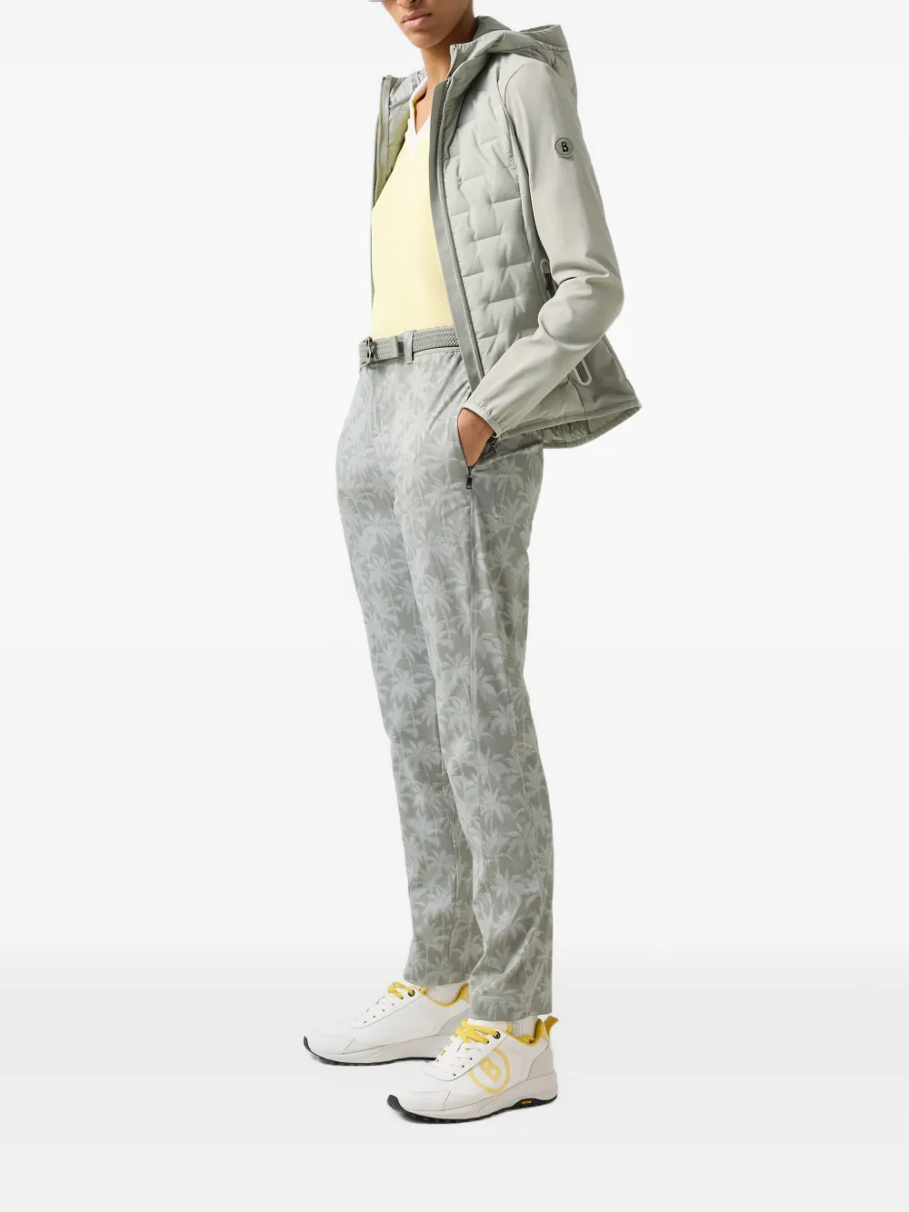 BOGNER Tessi palm-print trousers Groen