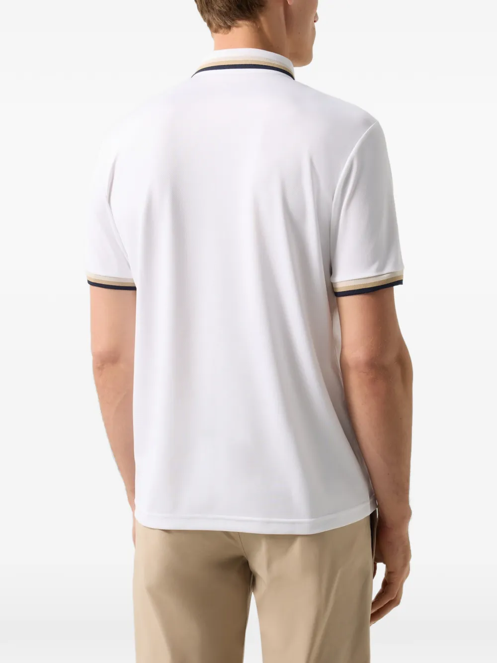 BOGNER Arik striped-trim polo shirt Wit