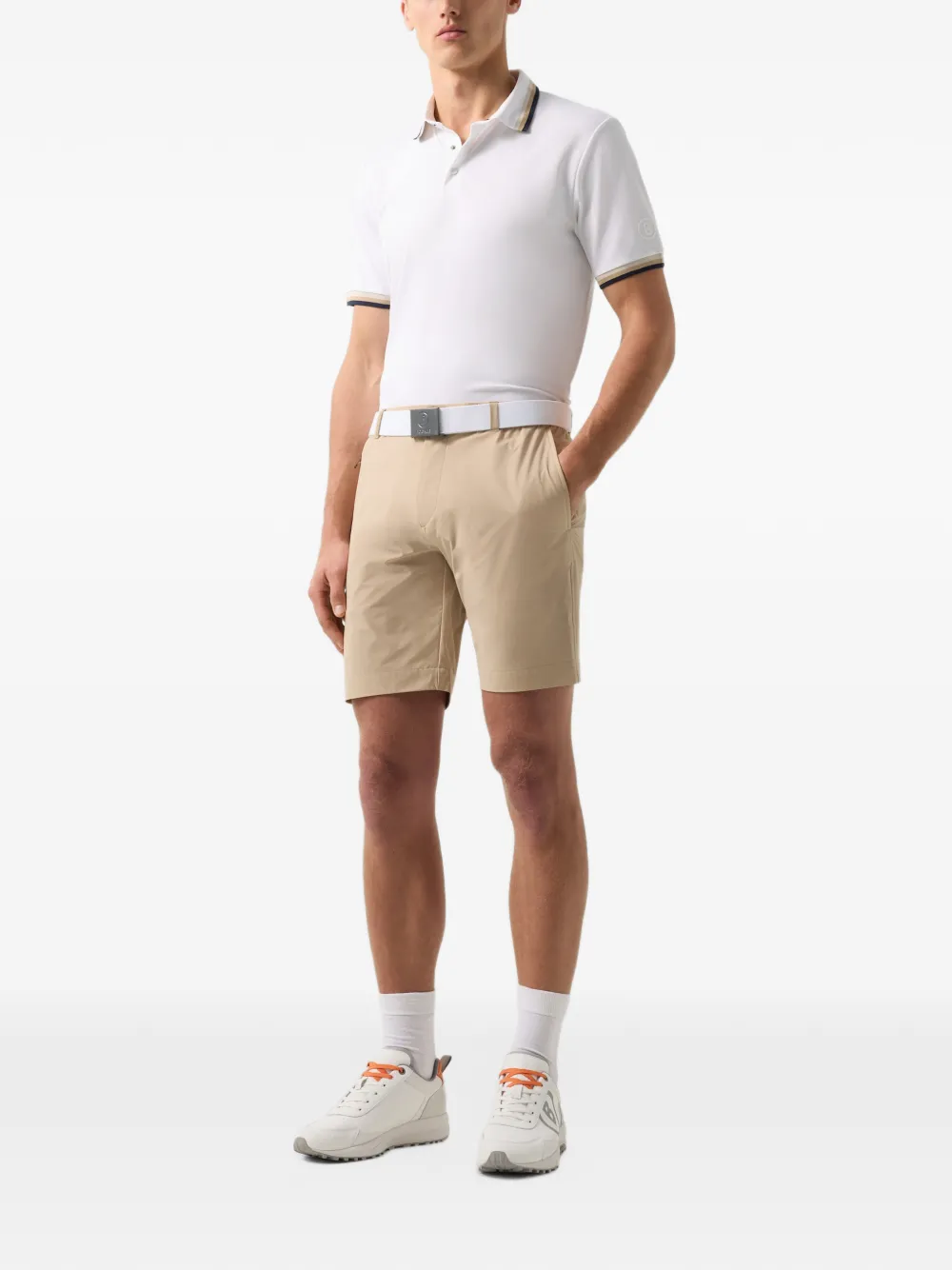 BOGNER Arik striped-trim polo shirt Wit