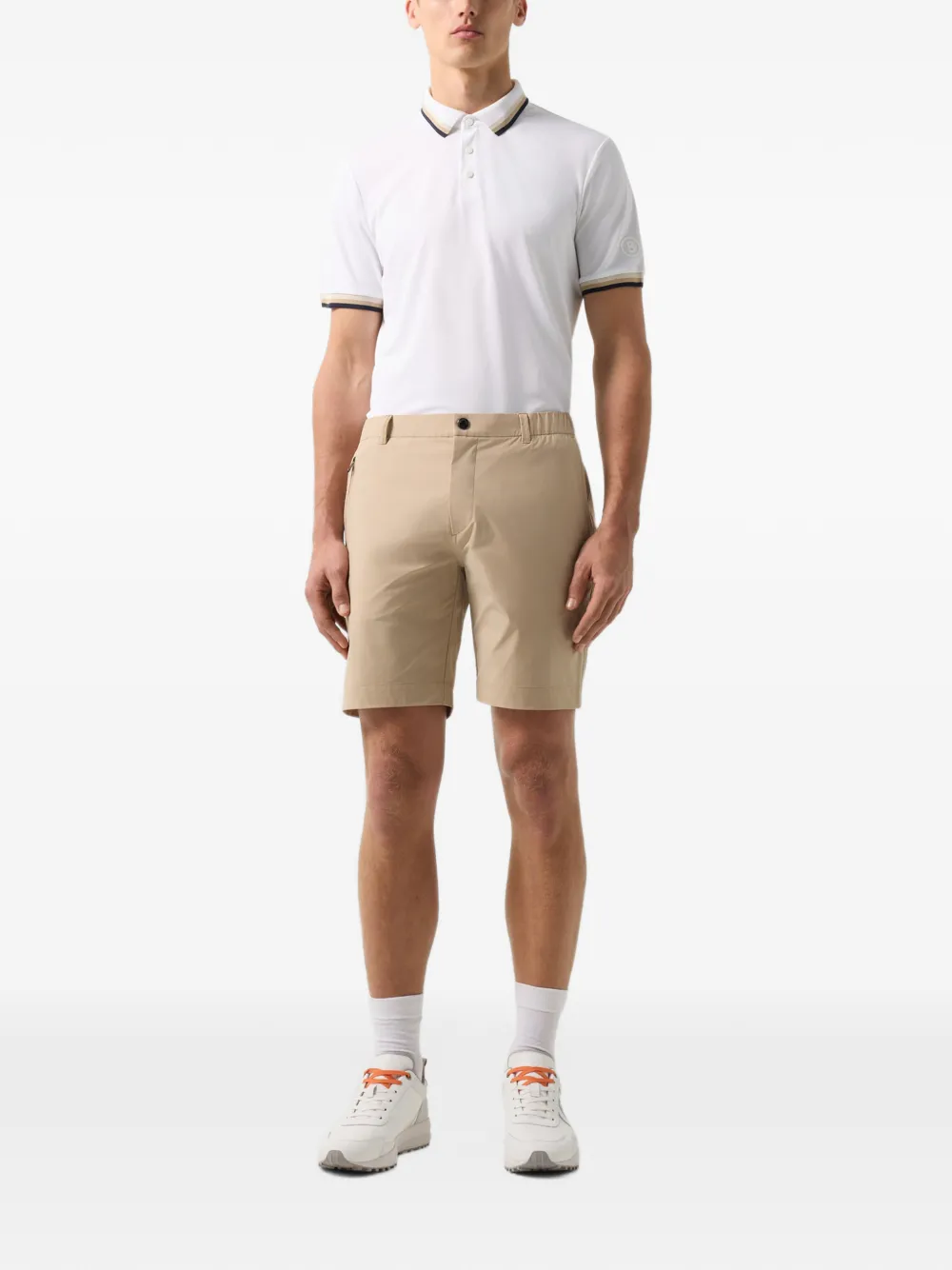 BOGNER Arik striped-trim polo shirt Wit
