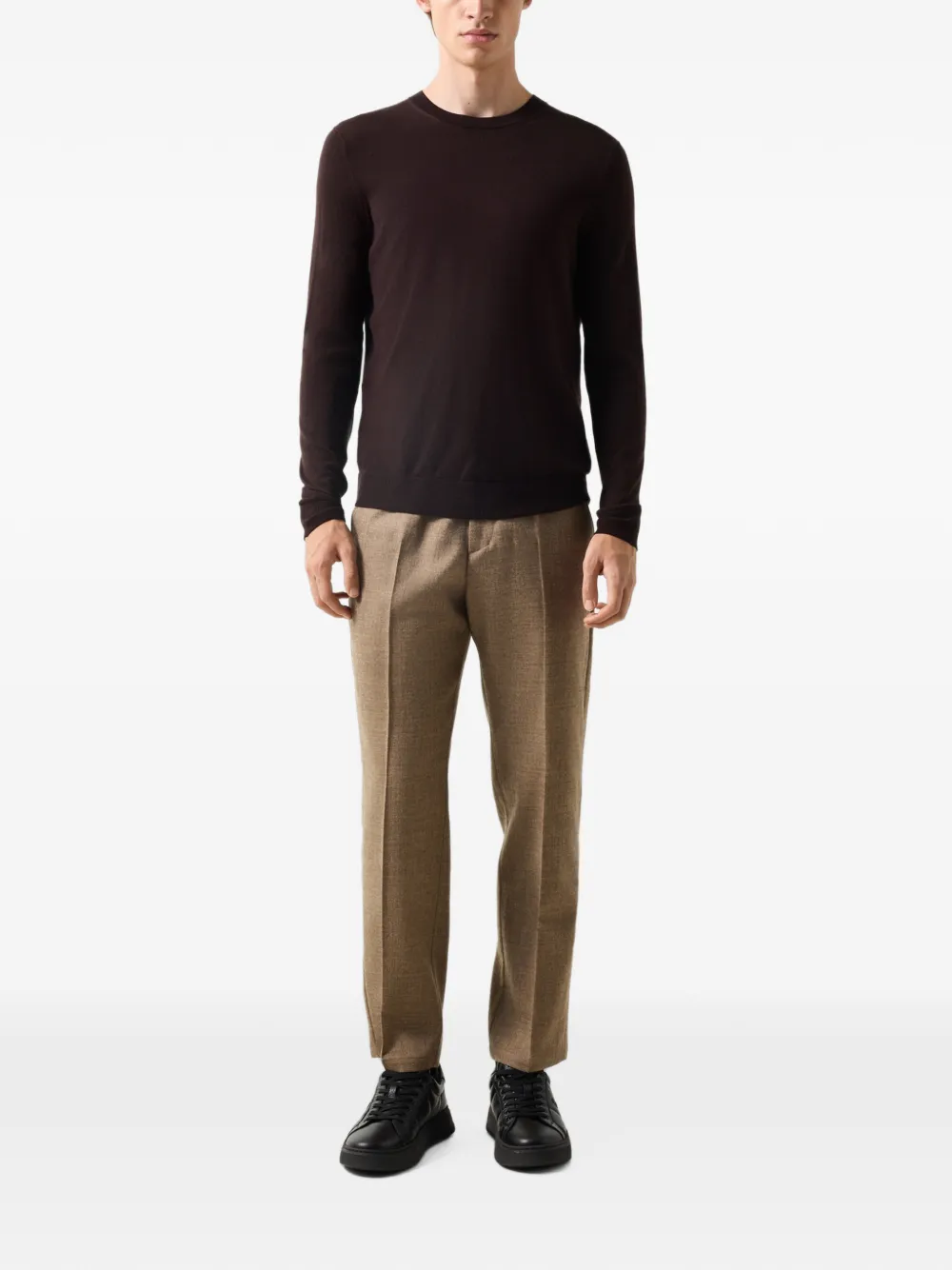BOGNER Ole logo-plaque sweater Bruin