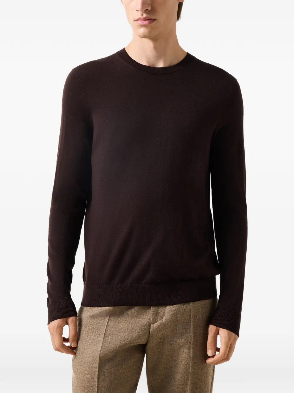 BOGNER Ole logo-plaque sweater Bruin