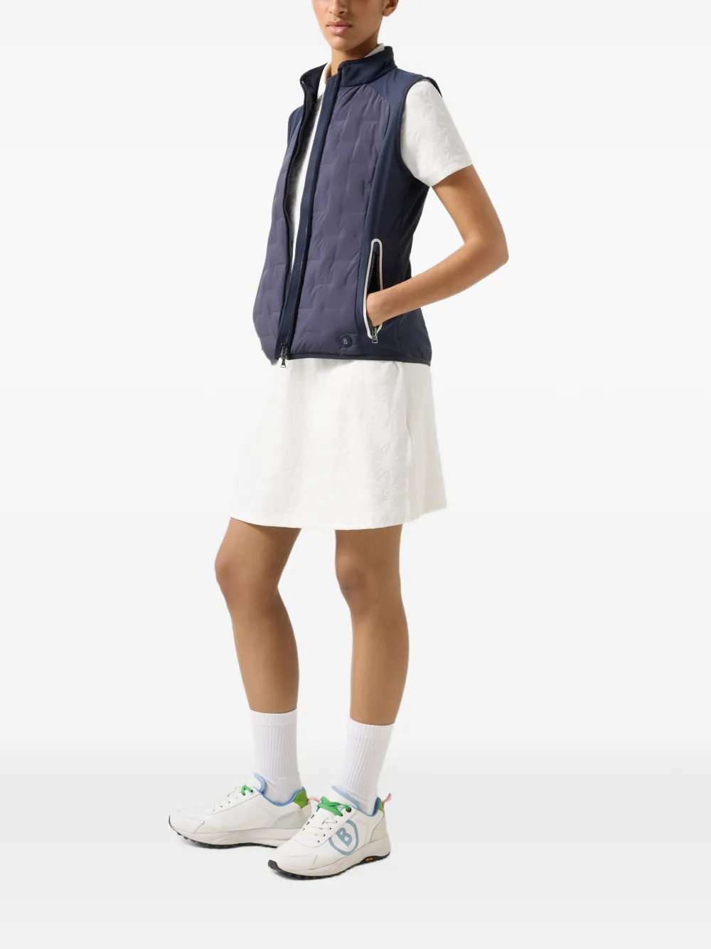 BOGNER Pina jacquard-knit mini dress Wit