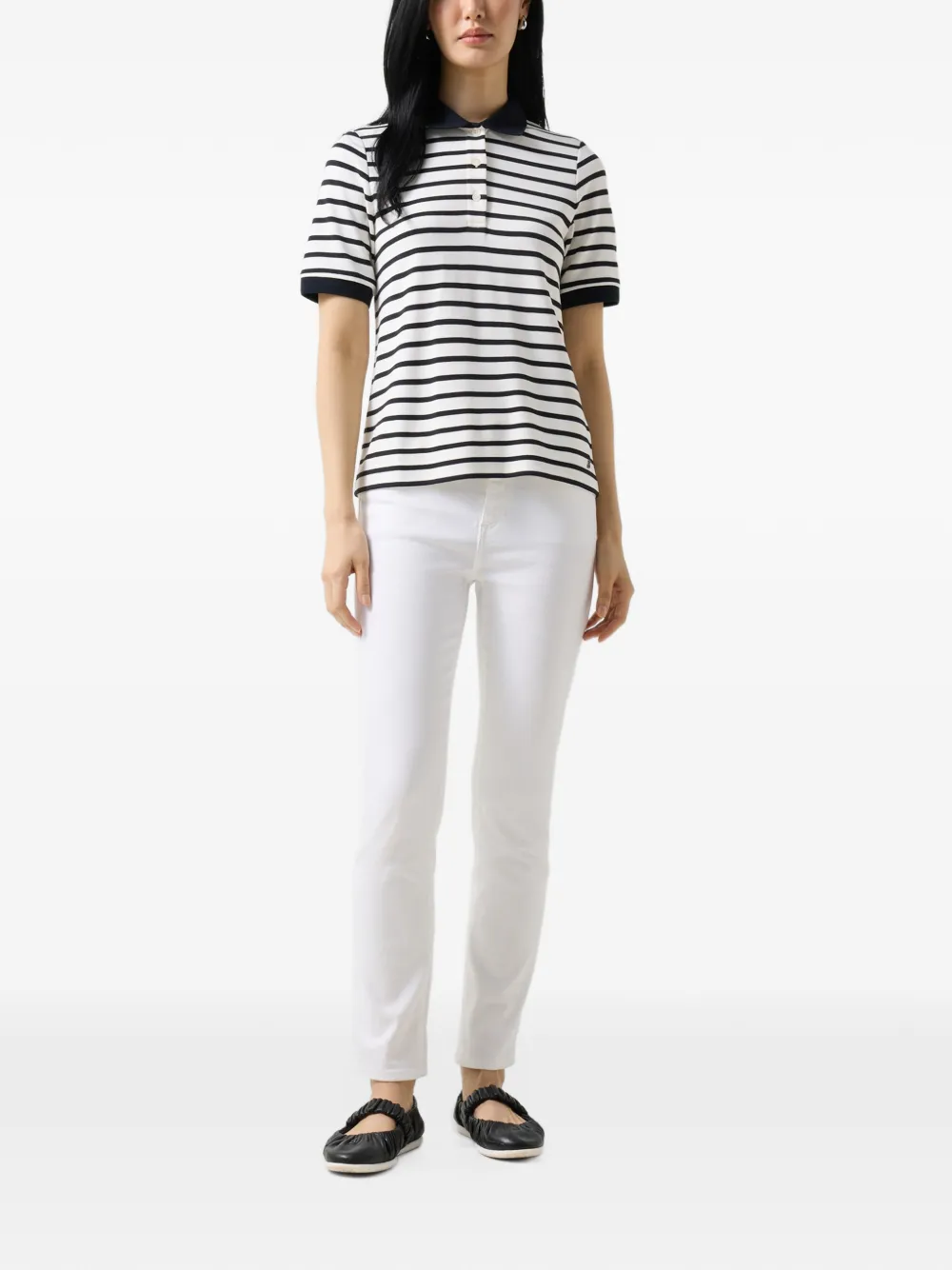 BOGNER Rea striped polo shirt Wit