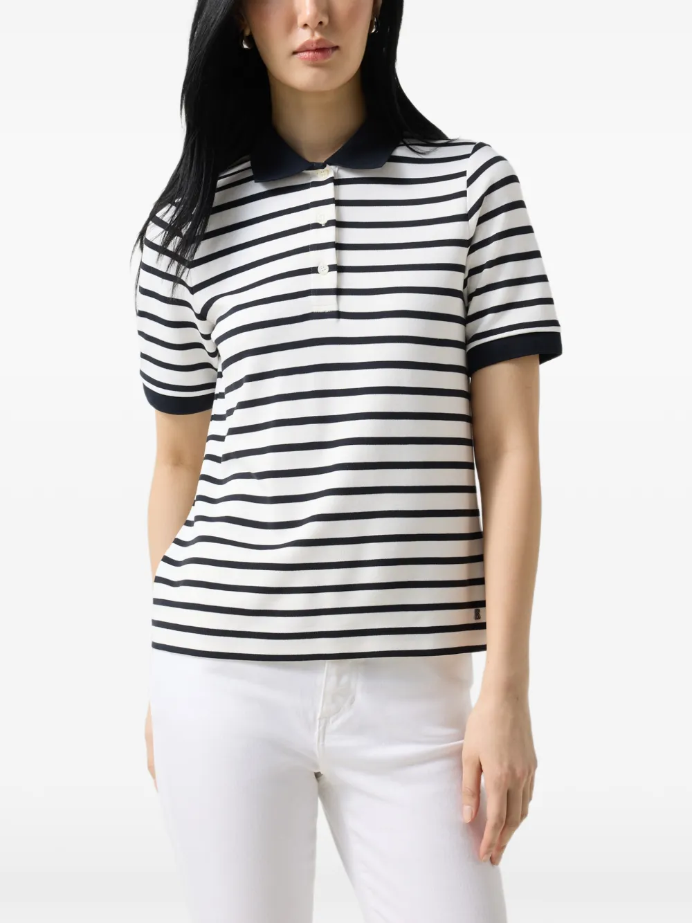 BOGNER Rea striped polo shirt Wit