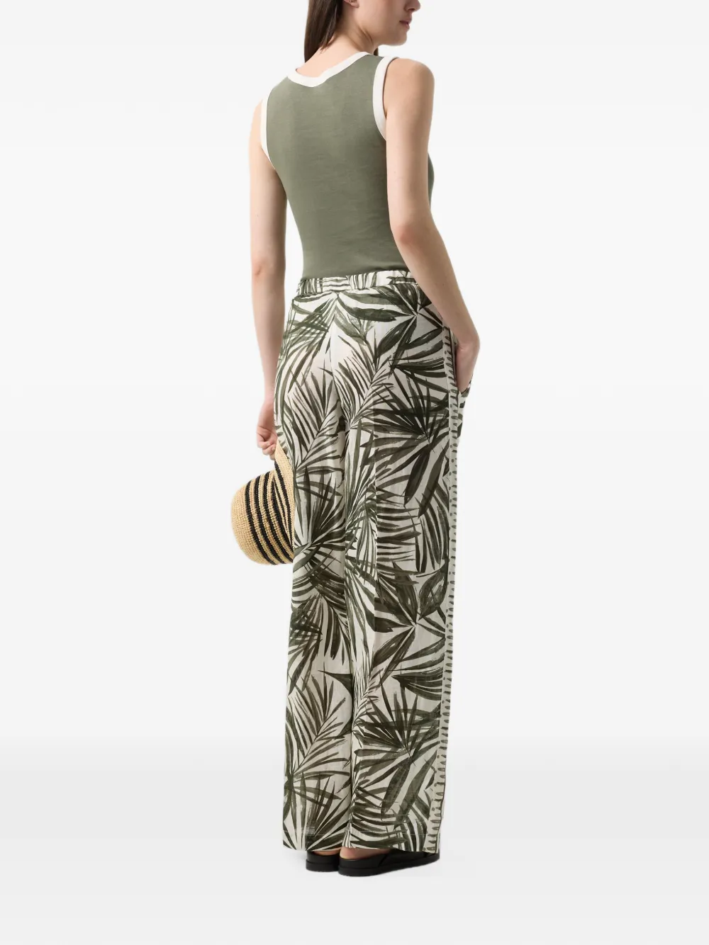 BOGNER Gina palm-print trousers Beige