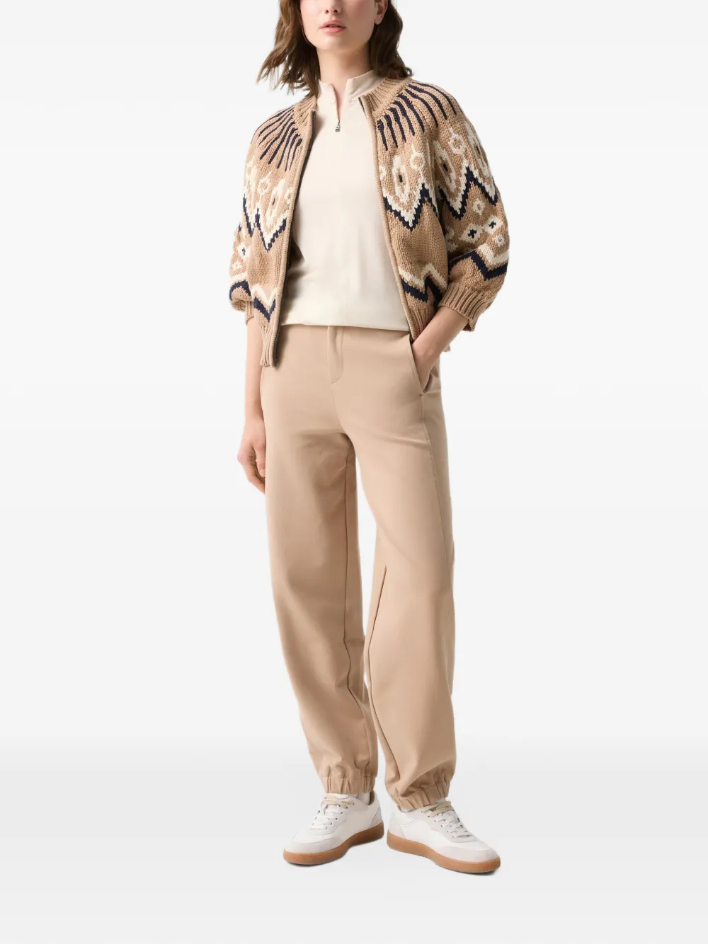 BOGNER half-zip Willow T-shirt Beige