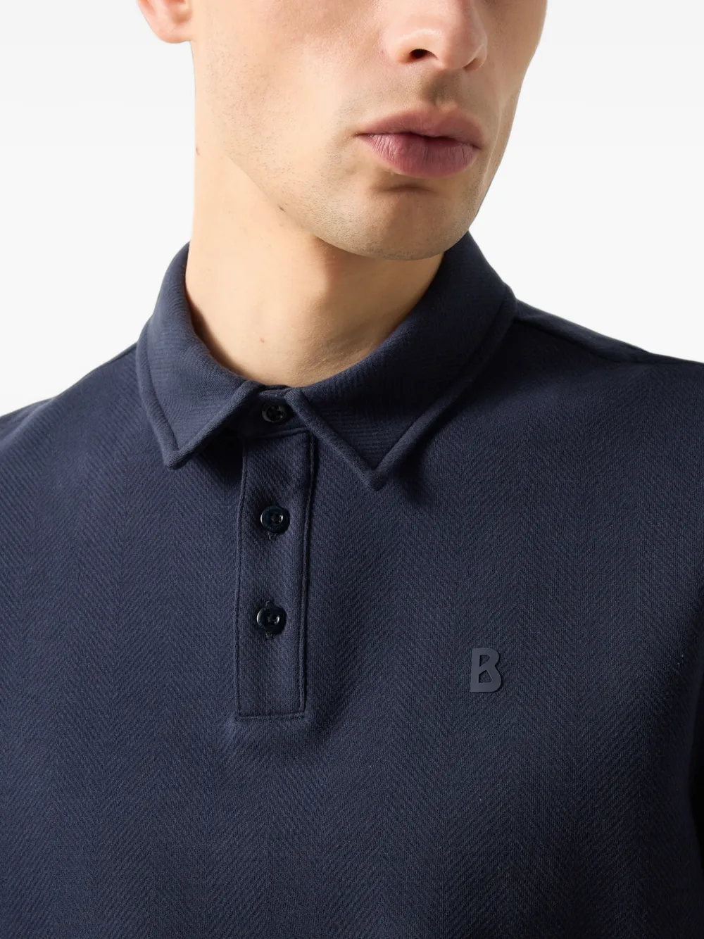 BOGNER chevron-structure Salvo polo shirt Blauw