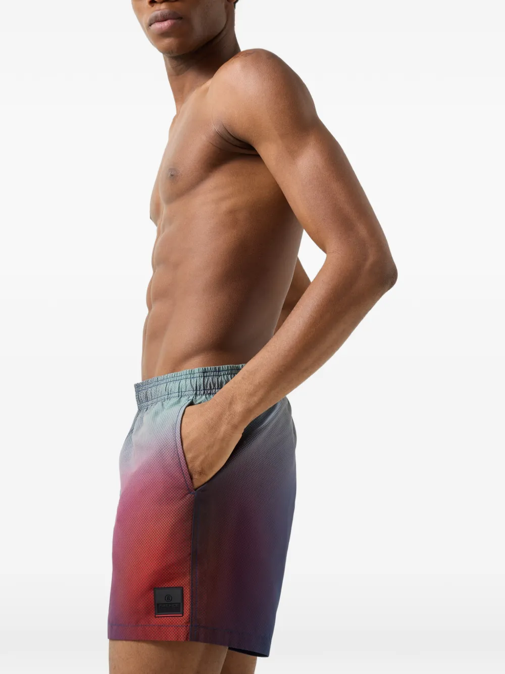 BOGNER FIRE+ICE Laron gradient-print swim shorts Blauw