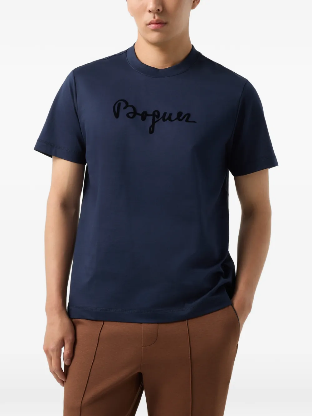 BOGNER Lukas logo-print cotton T-shirt Blauw