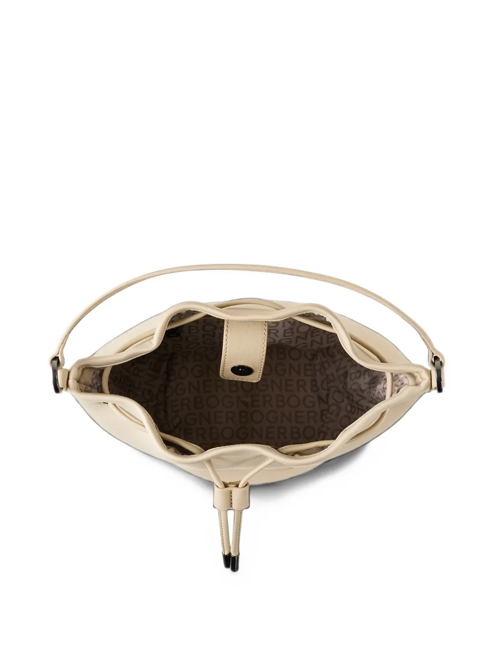 BOGNER Alvier Ines logo-patch bucket bag Beige