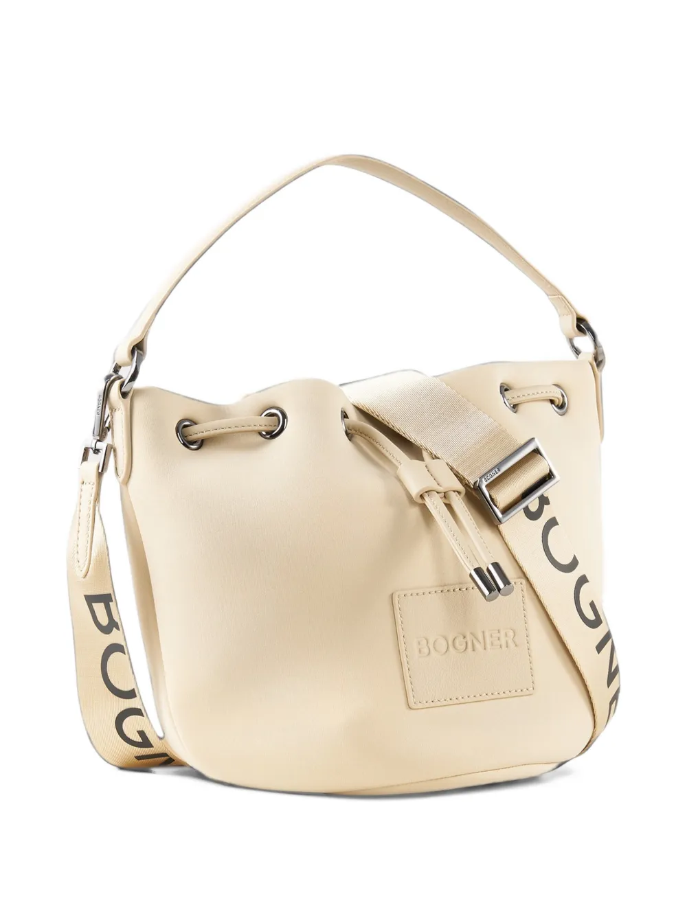 BOGNER Alvier Ines logo-patch bucket bag Beige