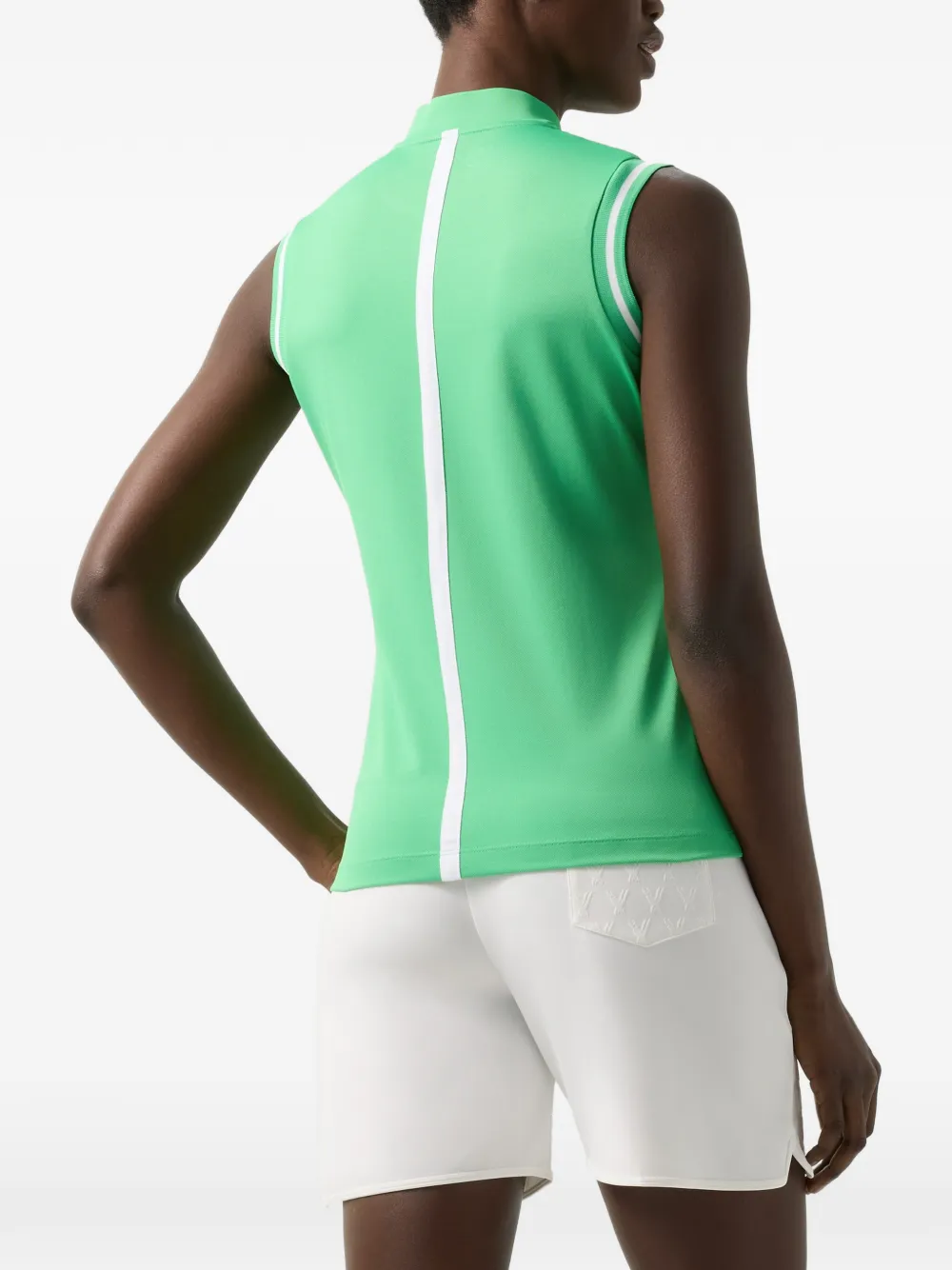 BOGNER Evi sleeveless piqué polo top Groen