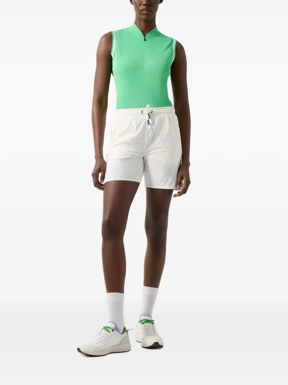 BOGNER Evi sleeveless piqué polo top Groen