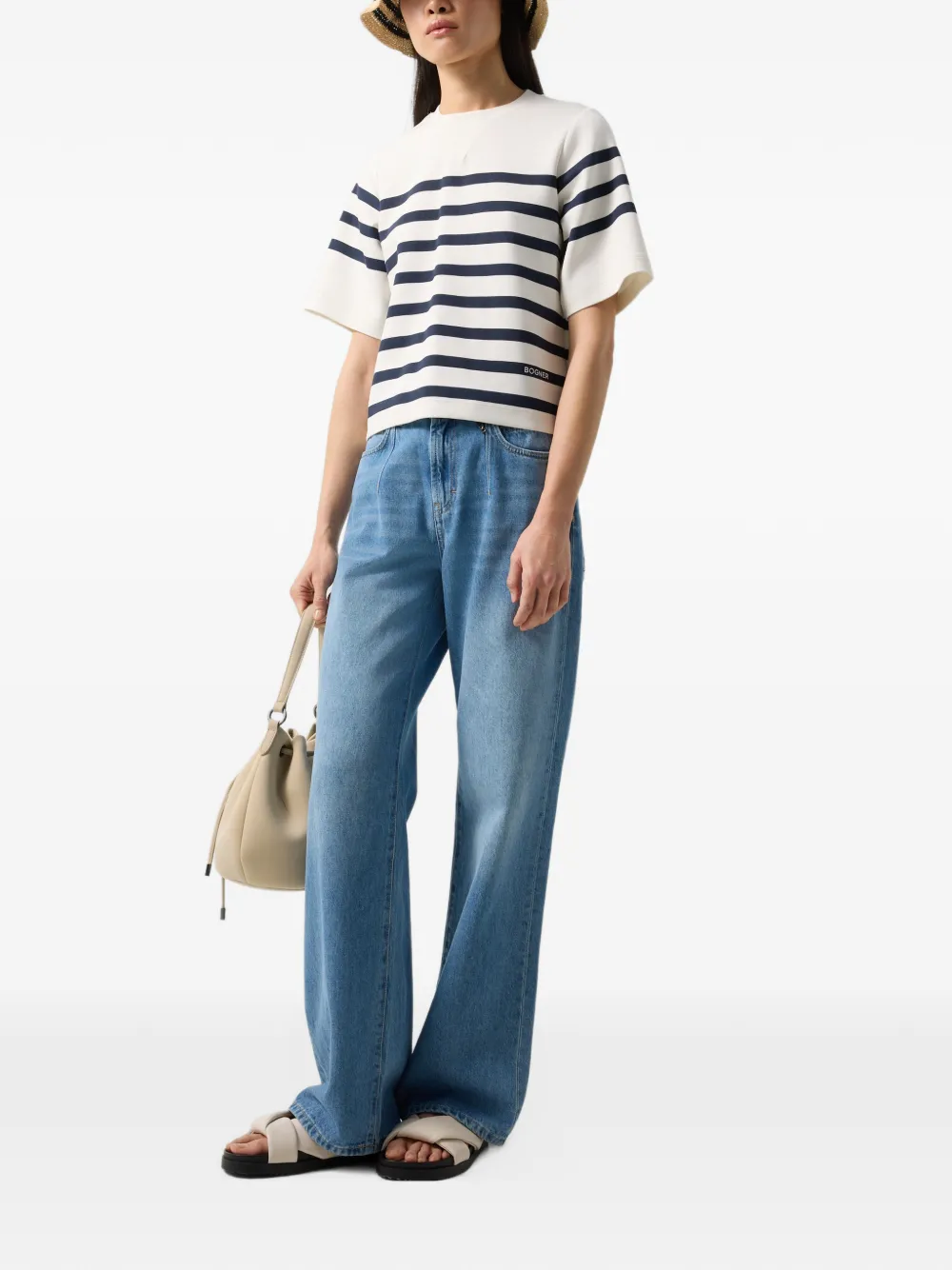 BOGNER Stacey striped T-shirt Wit