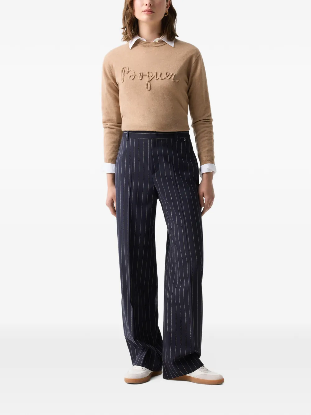 BOGNER Joya pinstripe barrel-leg trousers Blauw