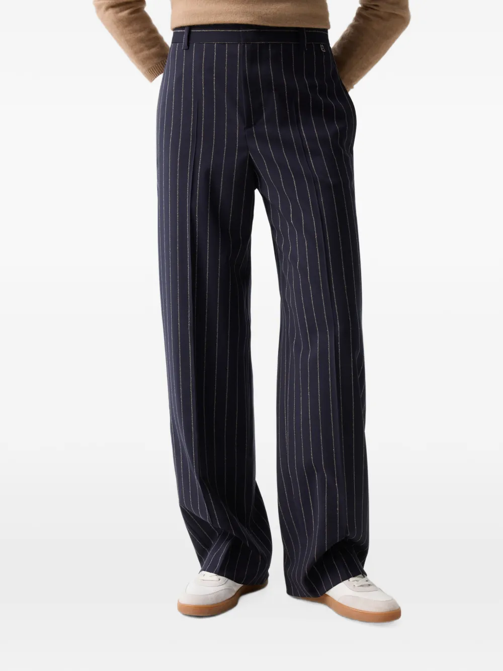 BOGNER Joya pinstripe barrel-leg trousers Blauw