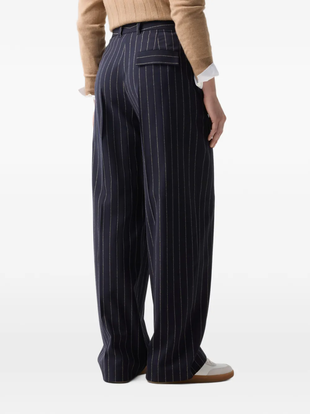 BOGNER Joya pinstripe barrel-leg trousers Blauw