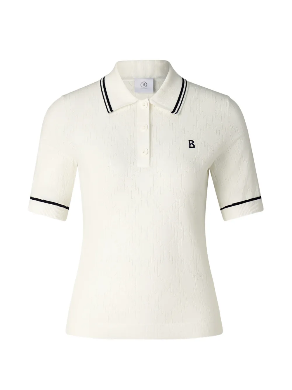 BOGNER Mandy pointelle-knit polo shirt - Nude